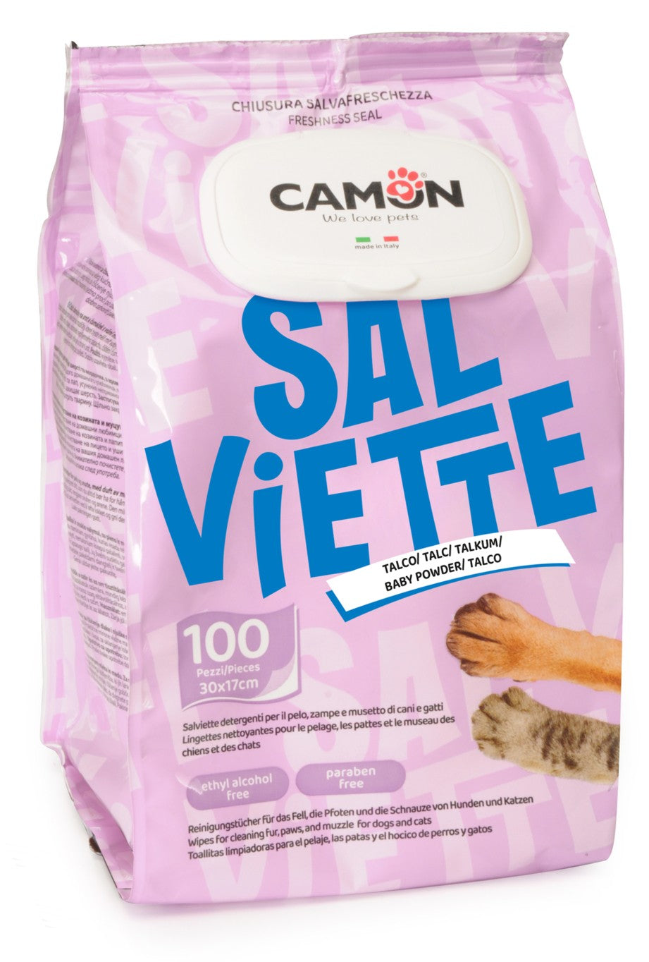 Camon Salviette - мокри кърпички за почистване с аромат на кехлибар 100 броя