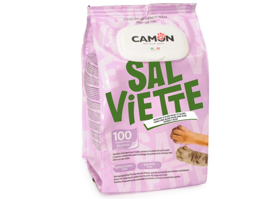 Camon Salviette - мокри кърпички за почистване с аромат на кехлибар 100 броя