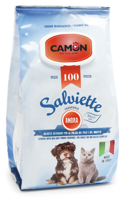 Camon Salviette - мокри кърпички за почистване с талк 100 броя