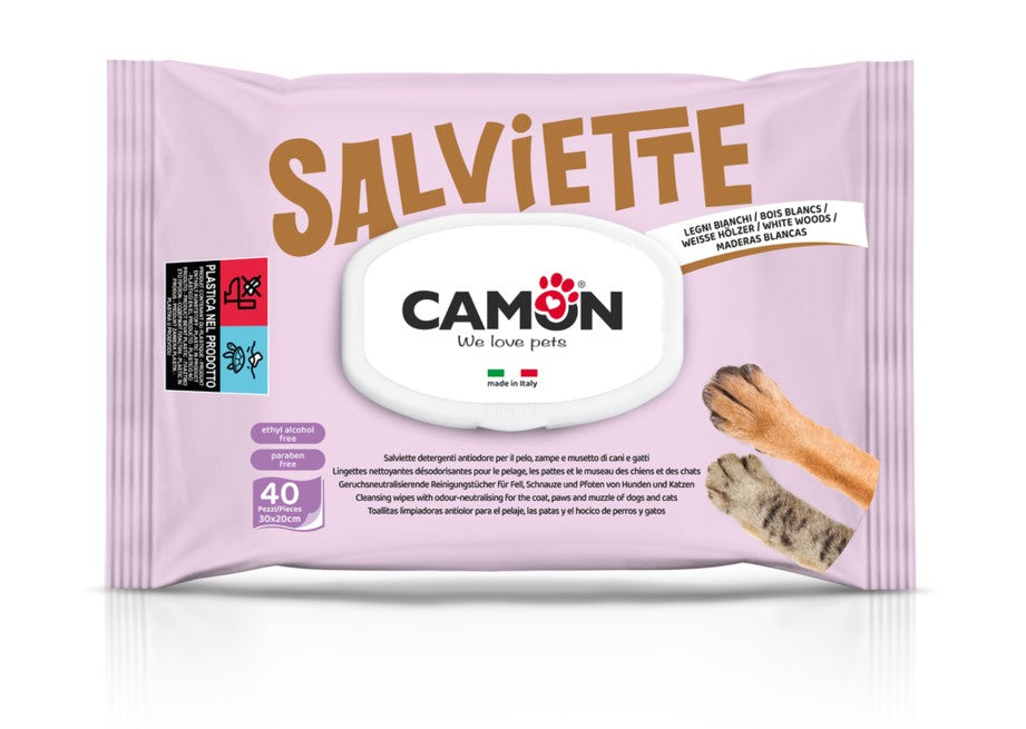 Camon Cleaning Wipes Excel - мокри кърпички с алое вера 40 броя