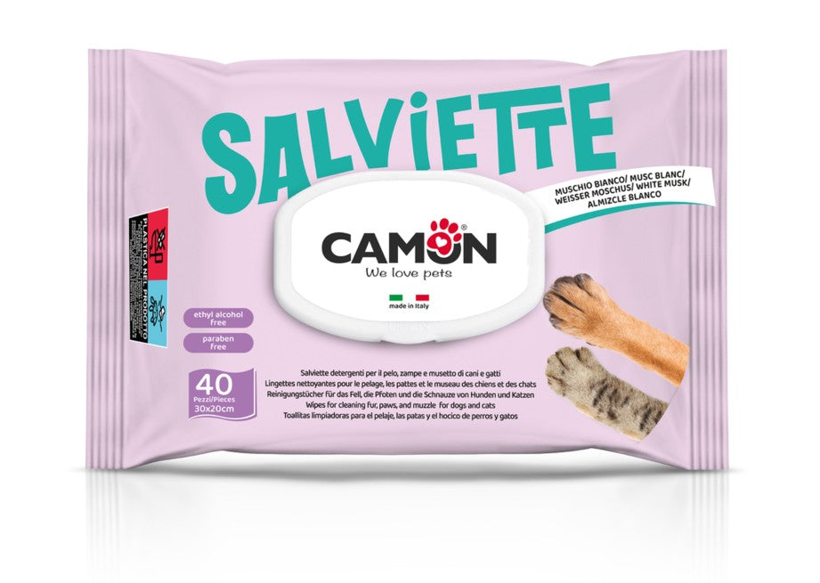 Camon Cleaning Wipes Excel - мокри кърпички с алое вера 40 броя