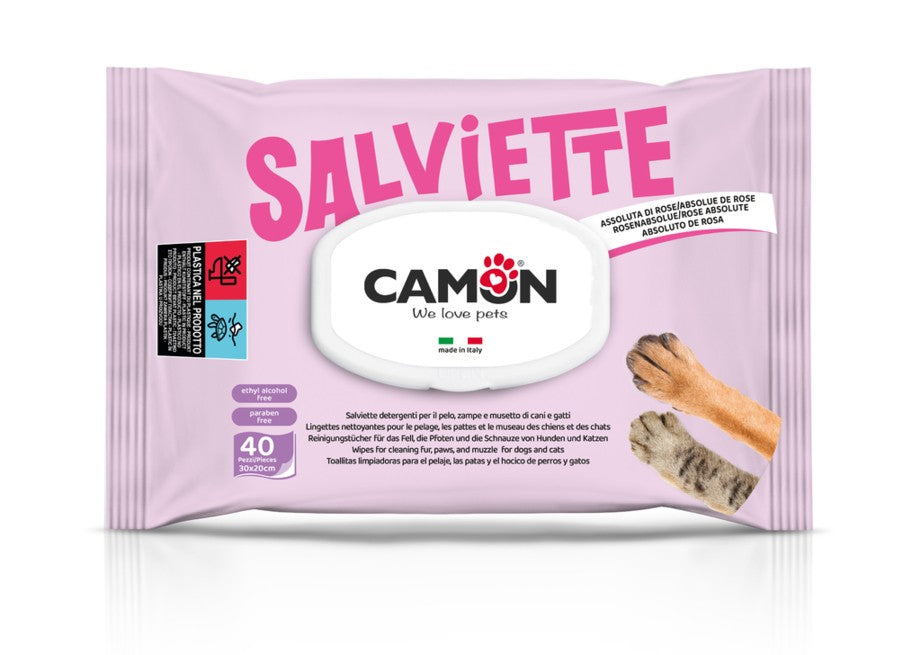 Camon Cleaning Wipes Excel - мокри кърпички с алое вера 40 броя