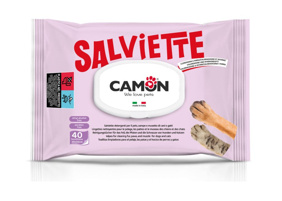 Camon Cleaning Wipes Excel - мокри кърпички с алое вера 40 броя