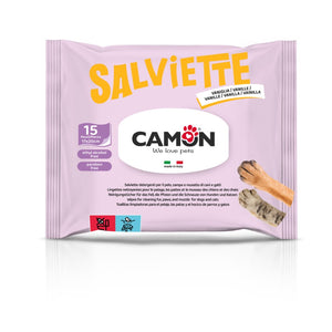 Camon Cleaning Vanilla - мокри кърпички с аромат на ванилия за почистване на козина и лапи 15 броя