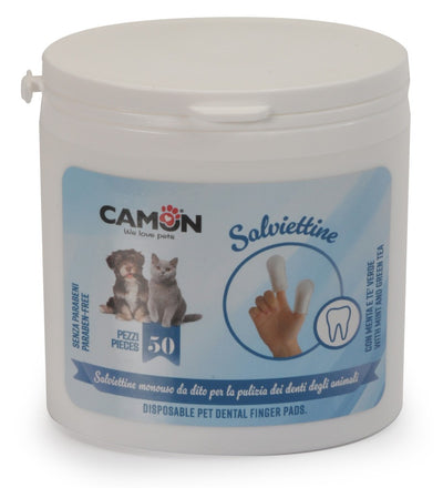 Camon Disposable Pet Dental Finger Pads - наппръстници за почистване на зъби 50 гр