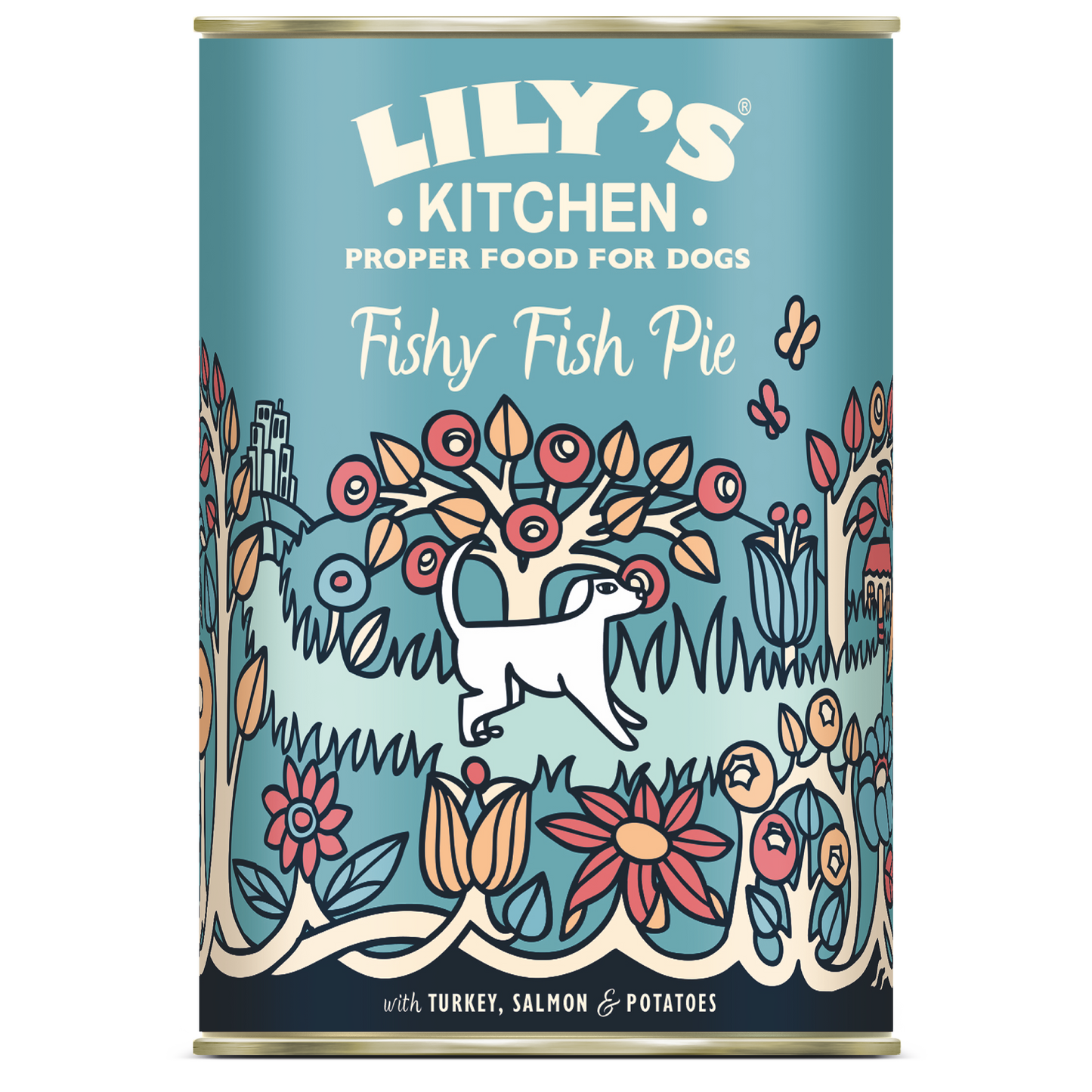 Lilys Kitchen Dog Fishy Fish Pie - консерва за кучета с пуйка и сьомга 400 гр