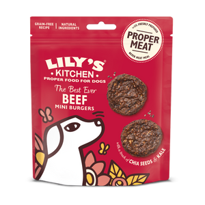 Lilys Kitchen Dog Beef Mini Burgers - сушено лакомство с говеждо 70 гр