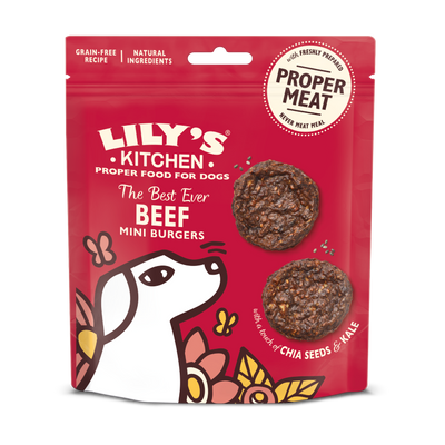 Lilys Kitchen Dog Beef Mini Burgers - сушено лакомство с говеждо 70 гр