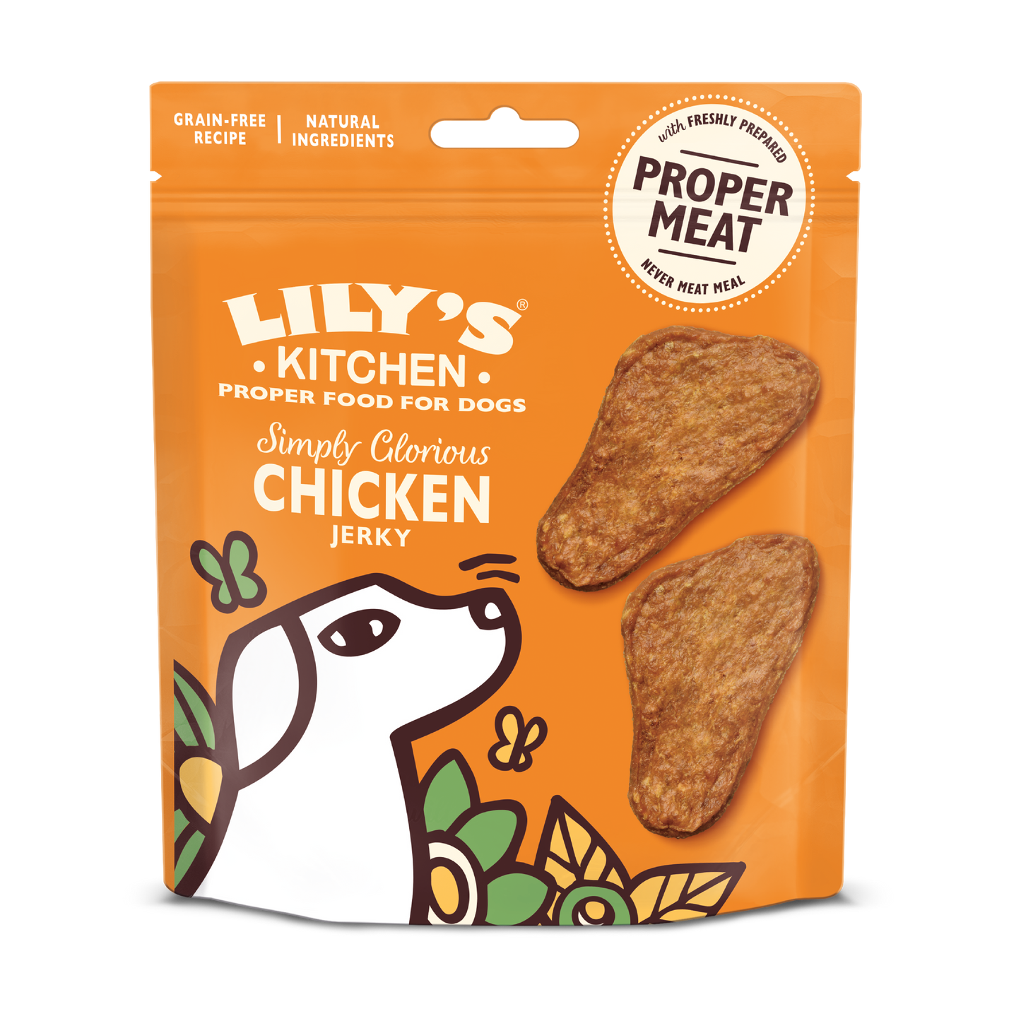 Lilys Kitchen Dog Simply Glorious Chicken Jerky - сушено лакомство с пилешко 70 гр