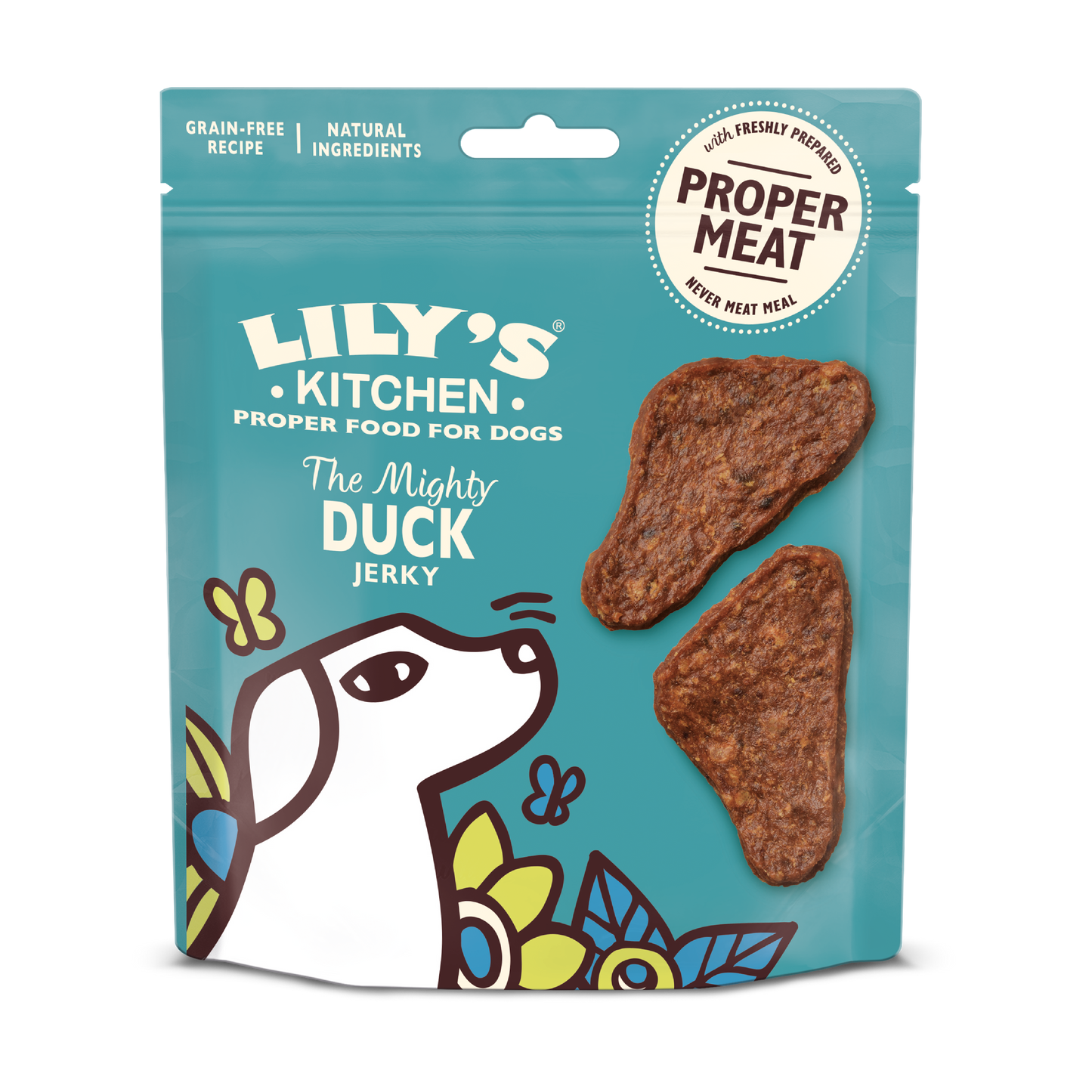 Lilys Kitchen Dog The Mighty Duck Mini Jerky - сушено лакомство с патешко месо 70 гр