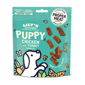 Lilys Kitchen Dog Puppy Chicken and Turkey Nibbles - лакомство на хапки с пилешко и пуешко 70 гр.
