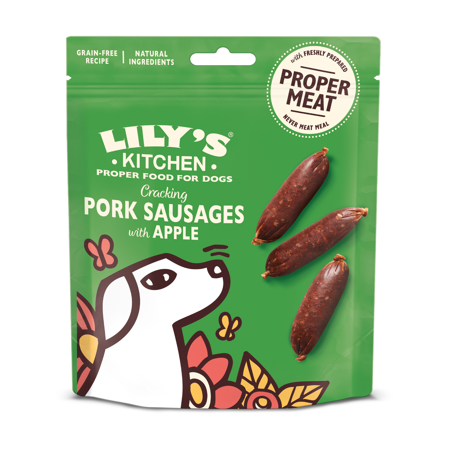Lilys Kitchen Dog Cracking Pork and Apple Sausages - наденички със свинско и ябълка 70 гр
