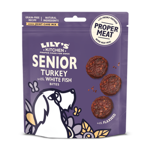 Lilys Kitchen Dog Senior Turkey and White Fish - лакомство за възрастни кучета с пуешко и риба 70 гр