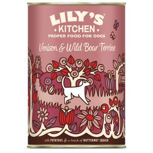 Lilys Kitchen Dog Venison and Wild Boar Terrine - консерва за кучета с еленско и глиган 400 гр.