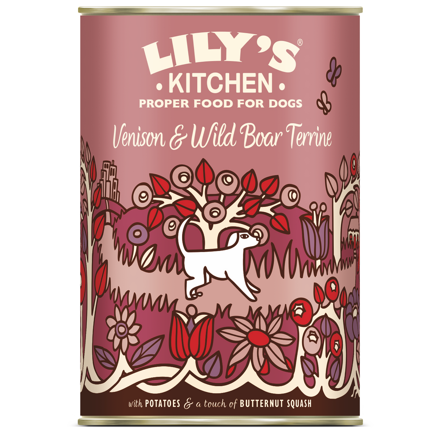 Lilys Kitchen Dog Venison and Wild Boar Terrine - консерва за кучета с еленско и глиган 400 гр.
