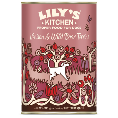 Lilys Kitchen Dog Venison and Wild Boar Terrine - консерва за кучета с еленско и глиган 400 гр.