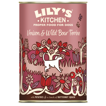 Lily's Kitchen Dog Venison and Wild Boar Terrine - wet dog food with venison and wild boar 400g