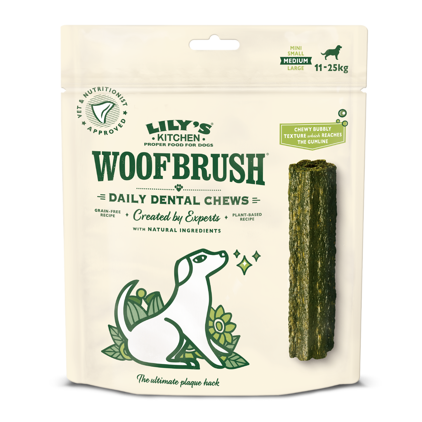 Lilys Kitchen Wolfbrush Medium - дентални лакомства за кучета от 11 до 25 кг, 7 бр.