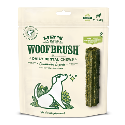 Lilys Kitchen Wolfbrush Medium - дентални лакомства за кучета от 11 до 25 кг, 7 бр.