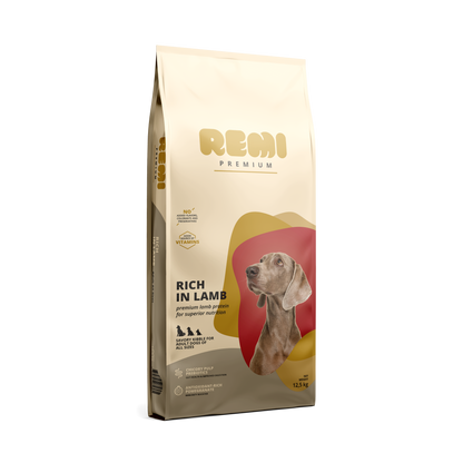 Remi Premium Dog All Size Lamb - суха храна за кучета от всички породи с агнешко месо 12,5 кг