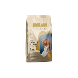 Remi Premium Dog Lite Chicken and Turkey - суха храна за кучета с наднормено тегло от всички породи с пилешко и пуешко месо