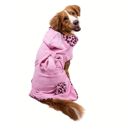 Max Molly Bath Robe Leopard Pink L - халат за кучета 70 см