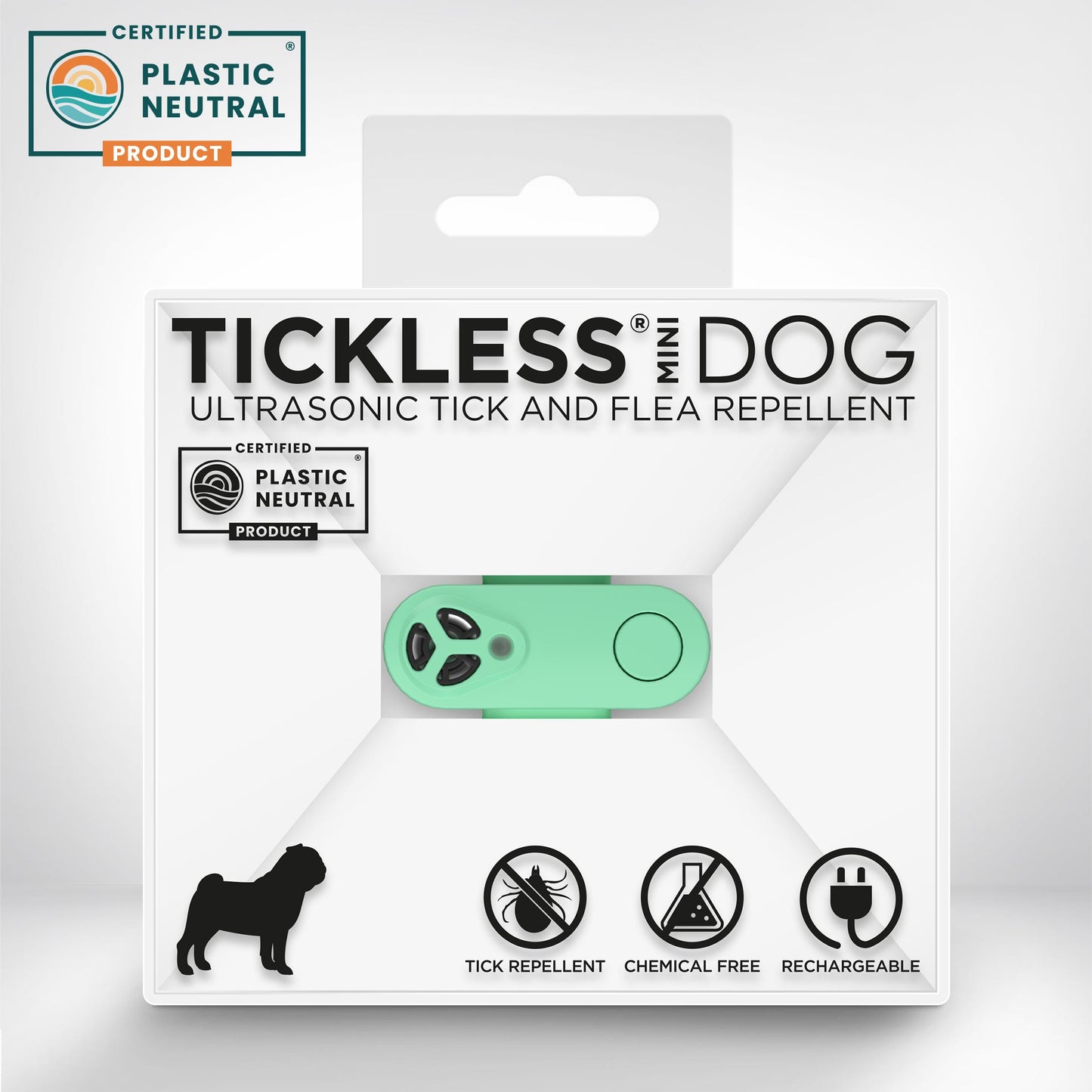 TickLess Ultrasonic Mini Dog - електронен уред за предпазване от бълхи и кърлежи на домашните любимци с USB зареждане зелен