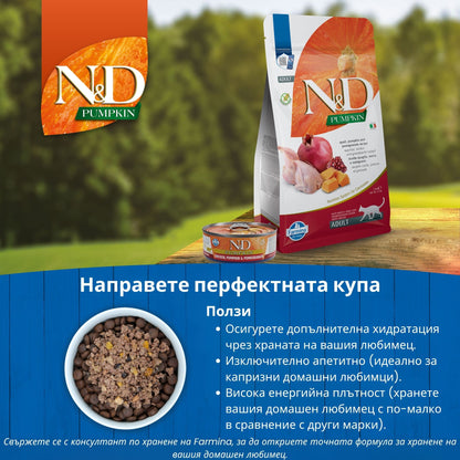 N&D Cat Chicken, Pumpkin & Pomegranate - пилешко, тиква и нар 70 гр.