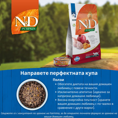 N&D Cat Quail & Pumpkin - с пъдпъдък и тиква 70 гр.