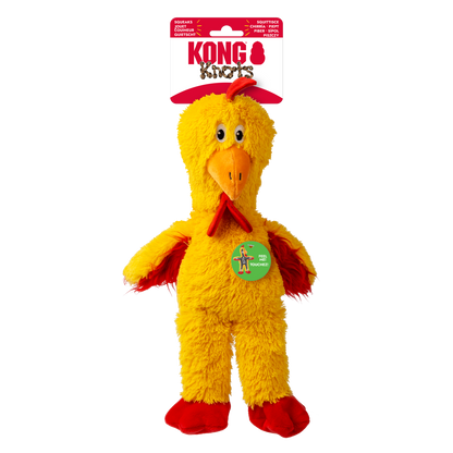 KONG Knots Chicken M/L - плюшена играчка с въжен скелет за кучета 24.7 см