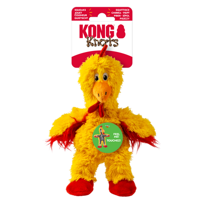 KONG Knots Chicken S - плюшена играчка с въжен скелет за кучета 17.7 см