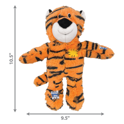 KONG Wild Knots Tiger M/L - плюшена играчка с въжен скелет за кучета 25.4 см