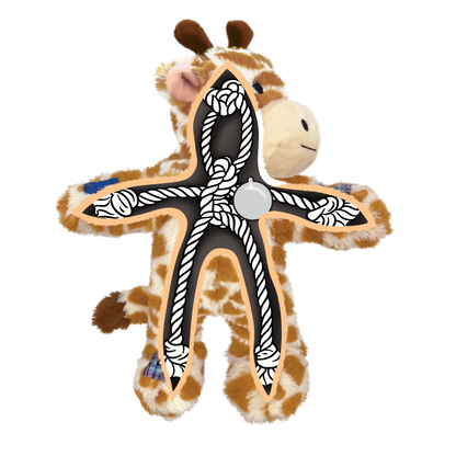KONG Wild Knots Giraffe - плюшена играчка с въжен скелет за кучета