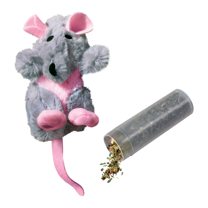 KONG Cat Refillables Rat - плюшена играчка с котешка трева за котки 5 см