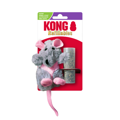 KONG Cat Refillables Rat - плюшена играчка с котешка трева за котки 5 см
