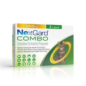 Nexgard Combo - противопаразитни пипети за котки, 3 броя