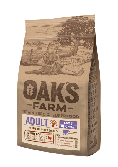 Oaks Farm Adult Lamb All Breeds - суха храна с агнешко месо за кучета от всички породи