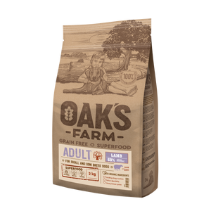 Oaks Farm Adult Lamb Small and Mini Breeds - суха храна с агнешко месо за кучета от малки и мини породи