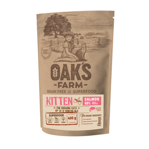 Oaks Farm Grain Free Salmon Kitten - суха храна със сьомга за котенца