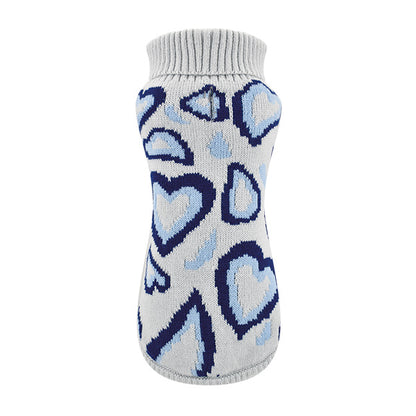 Nayeco Blue Pop Love Knitted Sweater - плетен пуловер за кучета