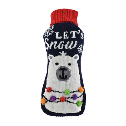 Nayeco Snow Polar Bear Knitted Sweater - коледен плетен пуловер за кучета