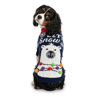 Nayeco Snow Polar Bear Knitted Sweater - коледен плетен пуловер за кучета