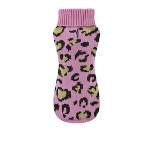 Nayeco Pink Leopard Knitted Sweater - пуловер за кучета 35 см