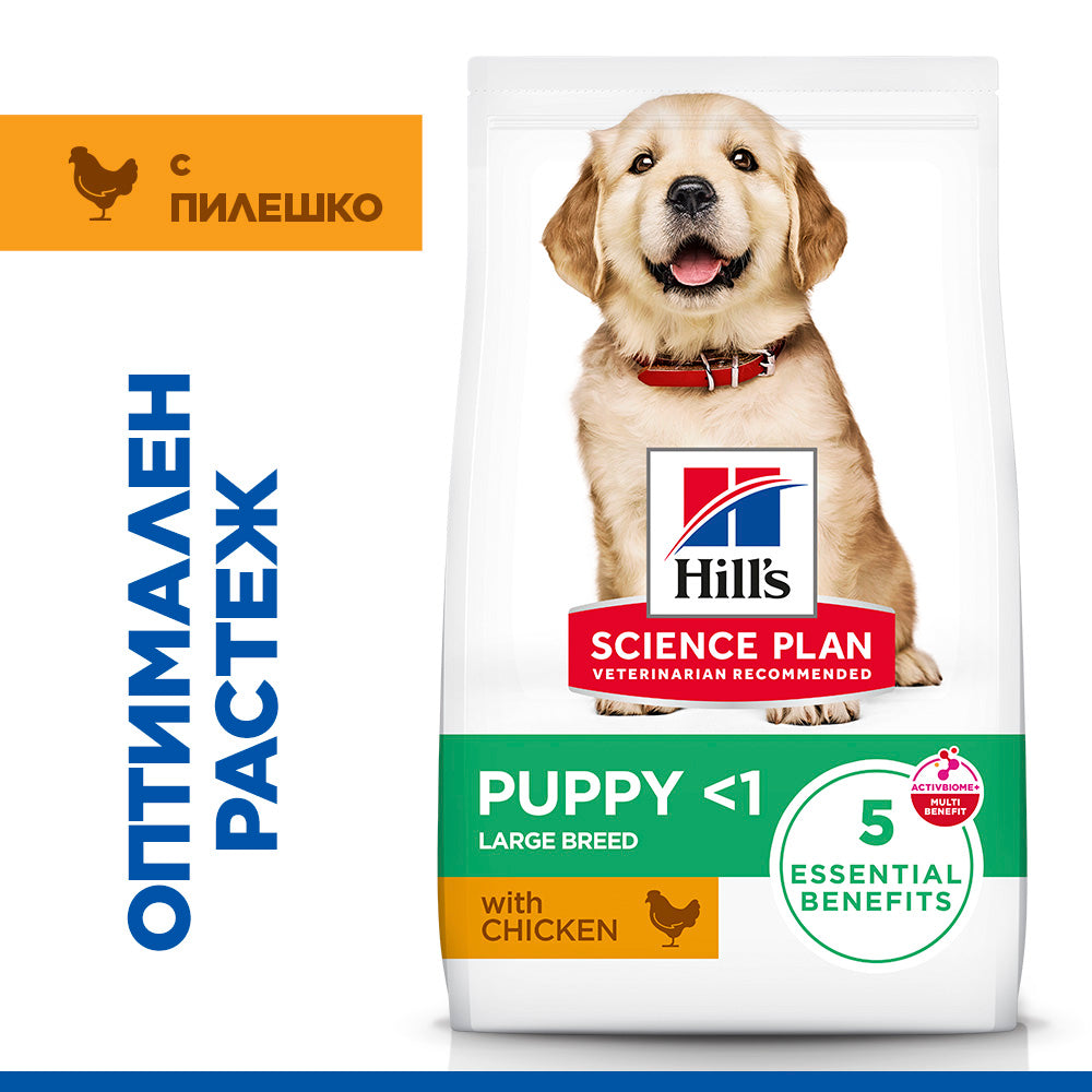 Hills Science Plan Canine Puppy Large Breed - с пилешко, за подрастващи кучета от едри и гиганстки породи, над 25кг, бременни и кърмещи кучета