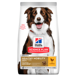 Hills Science Plan Healthy Mobility Medium Adult - пълноценна храна с пилешко за кучета от средни породи за поддържане на здрави стави 11+3 кг