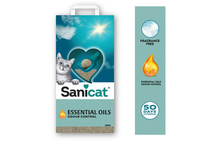 Sanicat Essential Oils Unscentented - бентонитова котешка тоалетна без аромат 10 кг