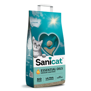 Sanicat Essential Oils Unscentented - бентонитова котешка тоалетна без аромат 10 кг