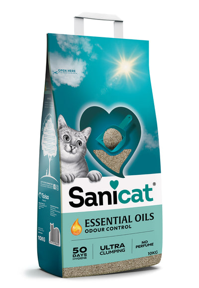 Sanicat Essential Oils Unscentented - бентонитова тоалетна 10 кг