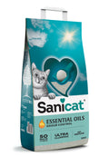Sanicat Essential Oils Unscentented White - бентонитова котешка тоалетна без аромат 10 кг