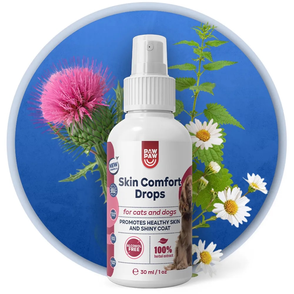 Paw2Paw Skin Comfort Drops - билкови капки при проблеми с кожата и козината 30 мл
